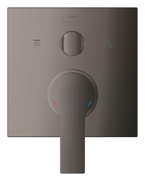 Внешняя часть смесителя для ванны GROHE Allure скрытого монтажа на 3 потребителя, квадратная, темный графит глянец (29176A01)