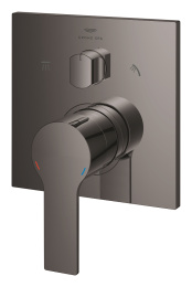Внешняя часть смесителя для ванны GROHE Allure скрытого монтажа на 3 потребителя, квадратная, темный графит глянец (29176A01)
