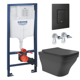 Комплект инсталляции GROHE Solido 38811KF0 с унитазом Aqueduto ESTETA EST0140 и раковиной Aqueduto ESPIRAL D400 ESP0140 (NW0411)