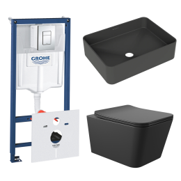 Комплект инсталляции GROHE Rapid SL 38775001 с унитазом Aqueduto MACIO MAC0140 и раковиной Aqueduto ESPIRAL ESP0440 (NW0506)