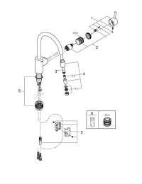 Смеситель для кухни GROHE Concetto с вытяжным изливом, хром (32663003)