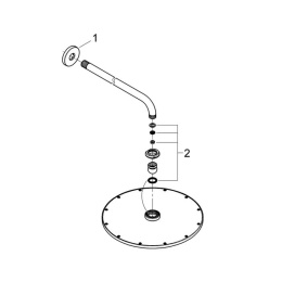 Верхний душ GROHE Rainshower Cosmopolitan 310, 8 л/мин, 1 режим, 380 мм, теплый закат глянец (26066DA0)