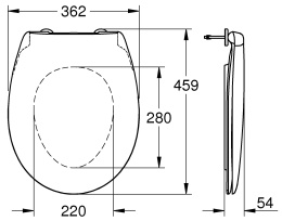 Комплект инсталляции GROHE Rapid SL 4 в 1 с унитазом Bau Ceramic и сиденьем (NW0106)