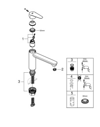 Смеситель для кухни GROHE BauCurve, хром (31715000)