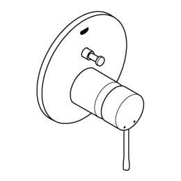 Внешняя часть смесителя для ванны GROHE Essence на 2 потребителя, холодный рассвет глянец (24167GL1)