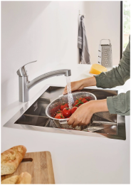 Смеситель для кухни GROHE Eurosmart с вытяжным душем, суперсталь (30305DC1)