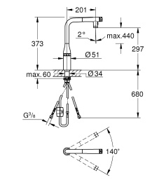 Смеситель для кухни GROHE Essence, хром (31892000)