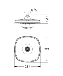 Верхний душ GROHE Rainshower Grandera 210, один режим струи, теплый закат глянцевый (27974DA0)