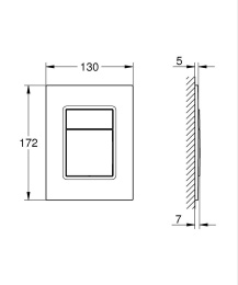 Панель смыва для унитаза GROHE Skate Cosmopolitan S, 3 режима, фантомный черный (37535KF0)