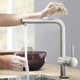 Смеситель для кухни GROHE Minta Touch сенсорный с вытяжным изливом, суперсталь (31360DC1)