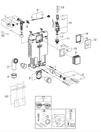 Инсталляционный комплект для унитаза GROHE Uniset для обмуровки с панелью смыва, хром (38723001)