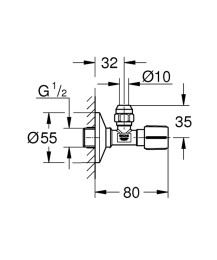 Угловой вентиль 1/2" GROHE, матовый черный (220732430)