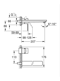 Внешняя часть смесителя для раковины GROHE Lineare, L-Size, матовый черный (234442431)