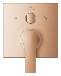 Внешняя часть смесителя для ванны GROHE Allure скрытого монтажа на 3 потребителя, квадратная, теплый закат матовый (29176DL1)