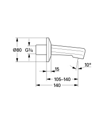 Излив для ванны GROHE, хром (13540000)