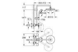 Готовый комплект для душа GROHE Tempesta Cosmopolitan 210 (NSB0145)
