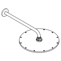 Верхний душ GROHE Rainshower Cosmopolitan 310, 8 л/мин, 1 режим, 380 мм, холодный рассвет матовый (26066GN0)