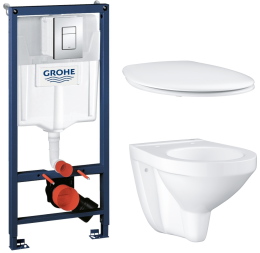 Комплект инсталляции GROHE Rapid SL 3 в 1 с унитазом Bau Ceramic и сиденьем с микролифтом (NW0109)