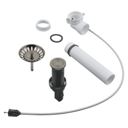 Сливной гарнитур для мойки GROHE с нажимным механизмом, темный графит, матовый (40986AL0)