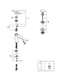 Смеситель для раковины GROHE Eurosmart, M-size, хром (23989003)