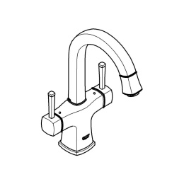 Смеситель для раковины GROHE Grandera с донным клапаном и поворотным изливом, хром (21107000)
