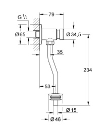 Смывное устройство для писсуара GROHE Rondo, хром (37396000)
