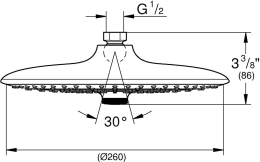 Верхний душ GROHE Euphoria 260 SmartControl, 9,5 л/мин, 3 режима, никель матовый (26457EN0)