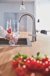 Кран для кухонной мойки GROHE Zedra для фильтрованной воды, без функции смешивания, суперсталь (30026DC2)