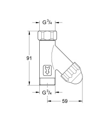 Фильтр грубой очистки GROHE 3/4 дюйма (315 микрон), хром (41275000)