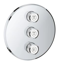 Внешняя часть переключателя потоков GROHE Grohtherm SmartControl на 3 положения, круглая, хром (29122000)