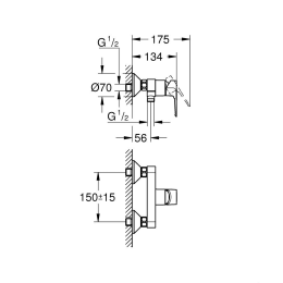 Смеситель для душа GROHE BauLoop, хром ( 23634001)