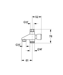 Переключатель-разветвитель GROHE, хром (29736000)