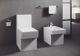 Унитаз напольный с бачком и сиденьем с микролифтом GROHE Cube Ceramic, альпин-белый (NW0037)