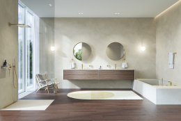 Внешняя часть смесителя для ванны GROHE Allure скрытого монтажа на 3 потребителя, квадратная, холодный рассвет матовый (29176GN1)