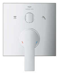 Внешняя часть смесителя для ванны GROHE Allure скрытого монтажа на 3 потребителя, квадратная, хром (29176001)