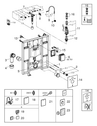 Система инсталляции для подвесного унитаза GROHE Rapid SL (1,13 м) (39140000)