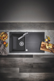 Мойка GROHE K400, 860 x 500 мм, черный гранит (31640AP0)