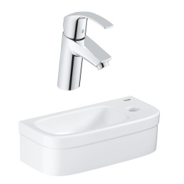 Компактная раковина GROHE Euro Ceramic + Смеситель для раковины GROHE Eurosmart New, S-size (NC0001)