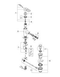 Смеситель для биде GROHE Quadra с донным клапаном, хром (32636000)