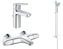 Комплект смесителей для ванной комнаты GROHE Grohtherm 1000 и Europlus с душевым гарнитуром, хром (NBT0002)