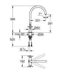 Смеситель для кухонной мойки GROHE Atrio, хром (30362000)