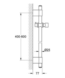 Душевой гарнитур GROHE Relexa Massage 100, 4 режима струи, душевая штанга 600 мм, 7.5 л/мин, хром (28945000)