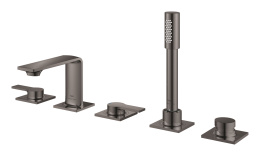 Смеситель для ванны GROHE Allure двухвентильный, на 5 отверстий, на край ванны, темный графит глянец (25221A01)