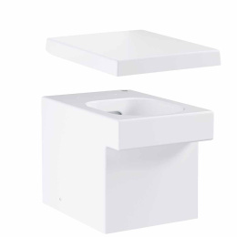 Унитаз напольный приставной GROHE Cube Ceramic с сиденьем с микролифтом, альпин-белый (NW0039)