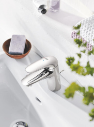 Смеситель для раковины GROHE Wave с донным клапаном, S-Size, хром (32284001)