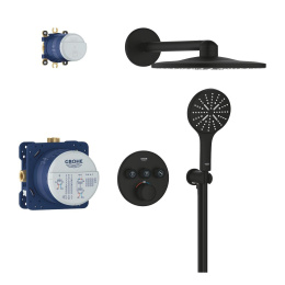 Душевая система GROHE Grohtherm SmartControl с термостатом для душа, матовый чёрный (34863KF0)