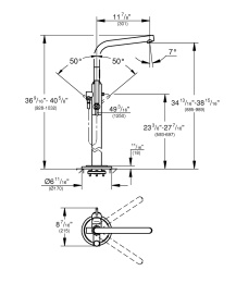 Внешняя часть смесителя для ванны GROHE Atrio напольного монтажа, хром (32135003)
