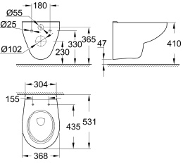 Комплект инсталляции GROHE Rapid SL 3 в 1 с унитазом Bau Ceramic и сиденьем с микролифтом (NW0116)