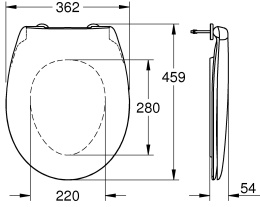 Унитаз подвесной GROHE Bau Ceramic с сиденьем, альпин-белый (NW0118)