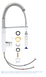 Смеситель для кухонной мойки GROHE Eurocube профессиональный, хром (31395000)